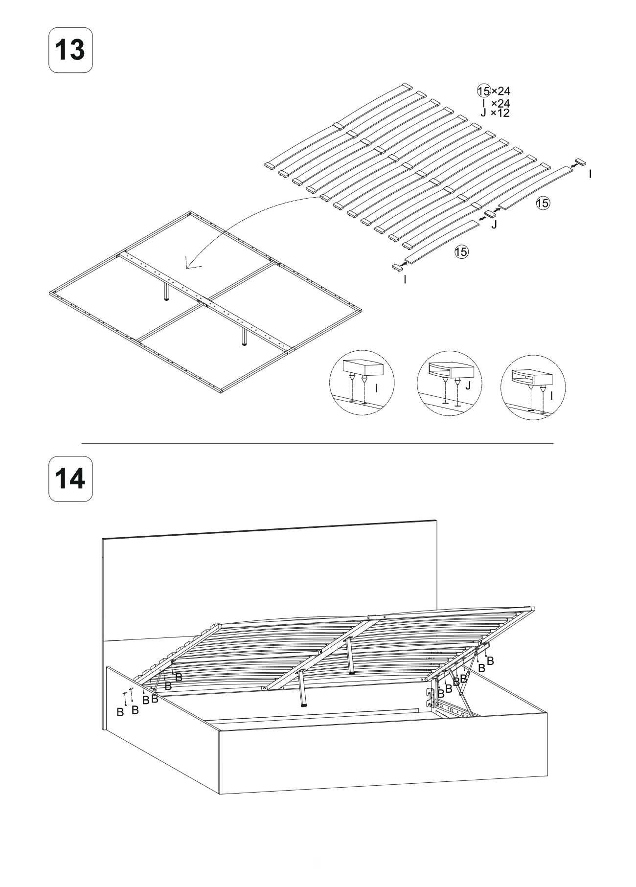 Lit coffre Sicilia avec sommier et tête de lit effet bois 160x200cm