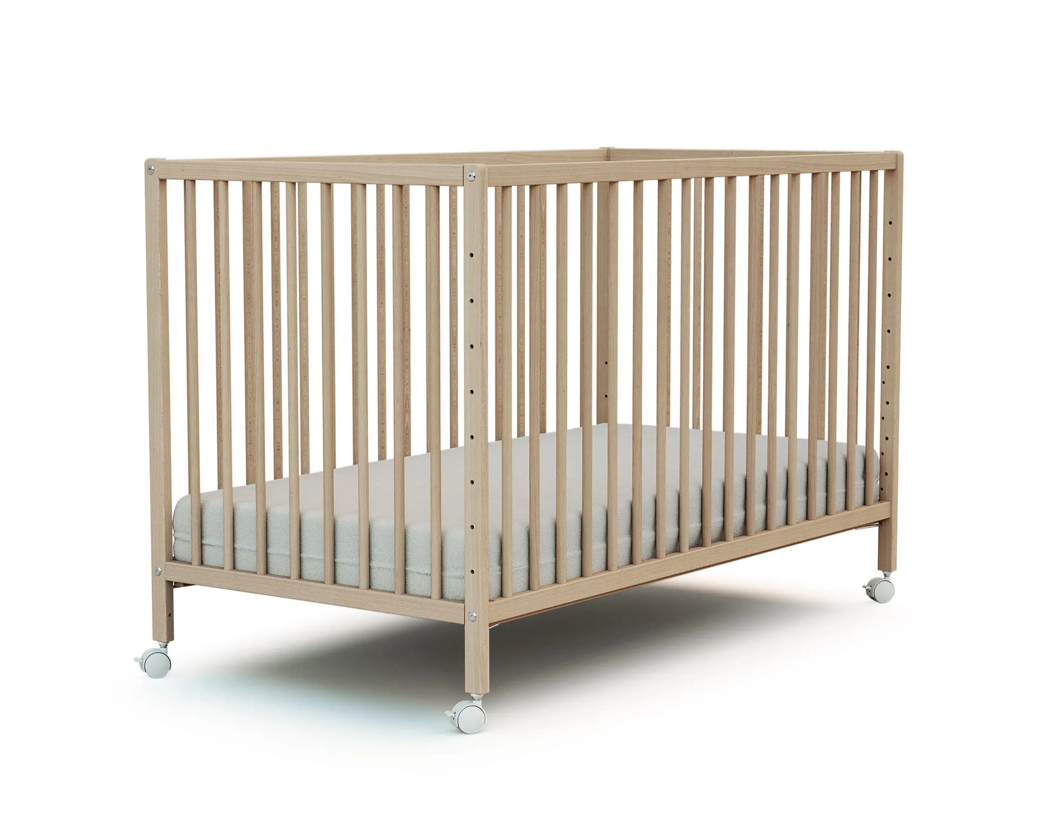 Lit bébé cododo en bois Hêtre Brut 60 x 120 cm