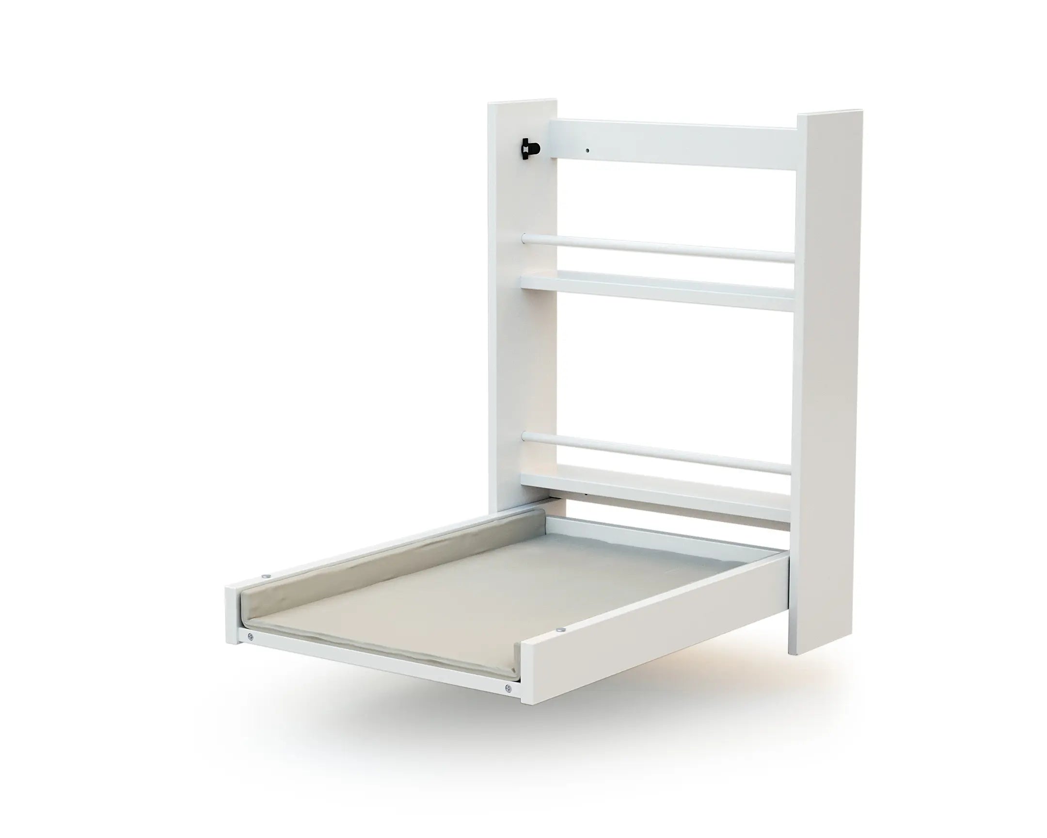 Table à langer murale rabattable en bois avec matelas ESSENTIEL Blanc