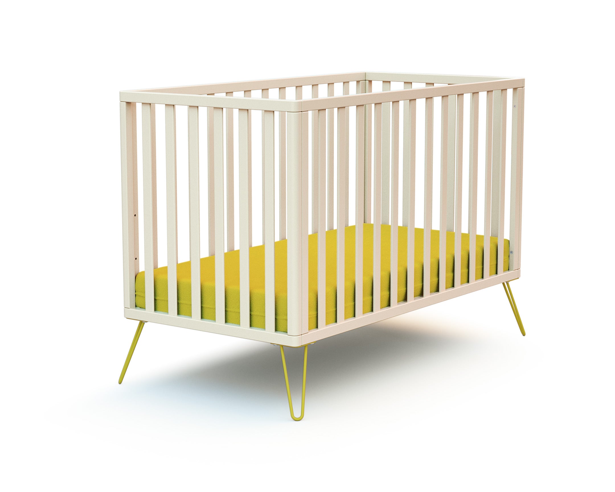 Lit bébé en bois ONLY Jaune 60 x 120 cm