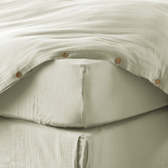 Drap housse en Gaze de coton Vert d’eau