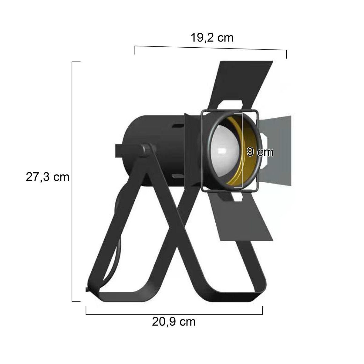 Lampe de table noire - Carré