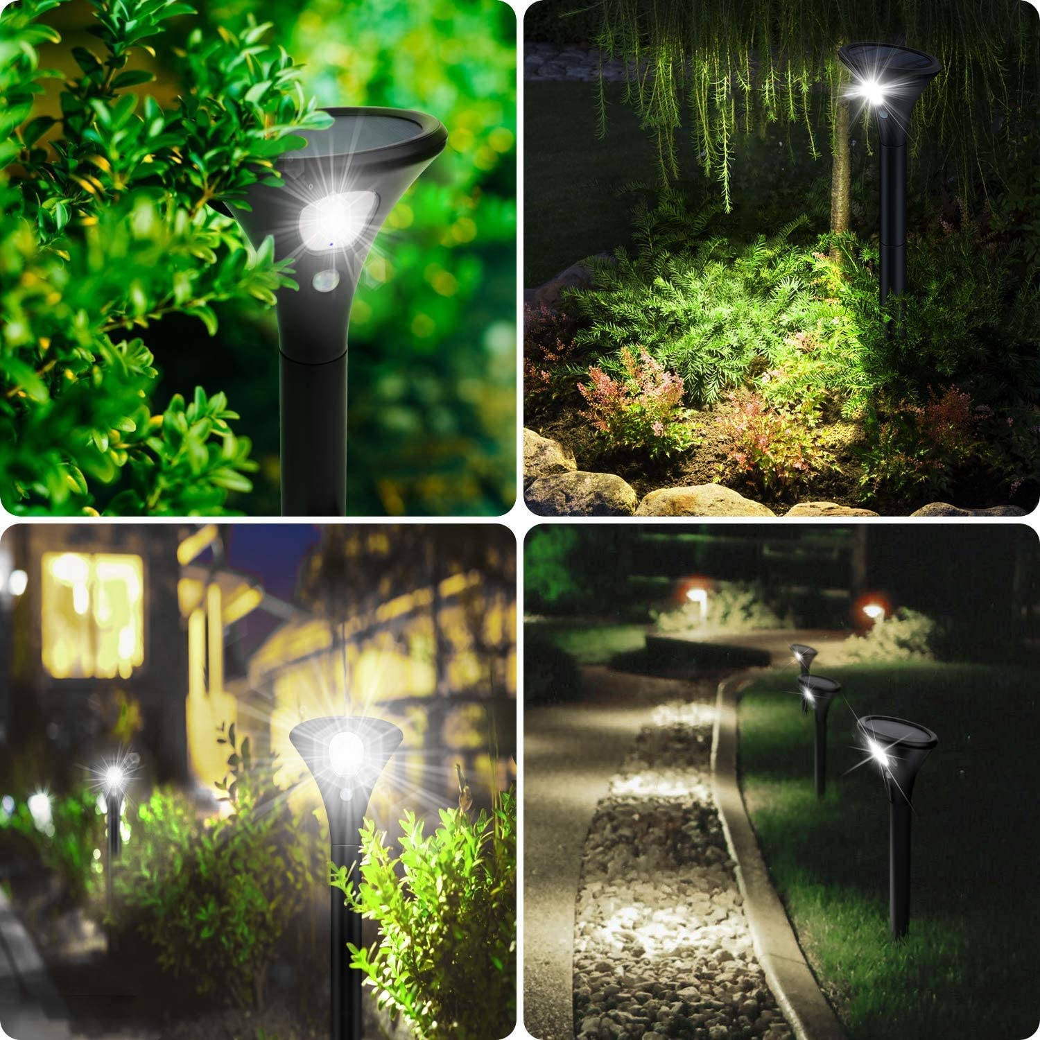 Lot de 2 lampes solaires Spike - Éclairage d'allée de jardin