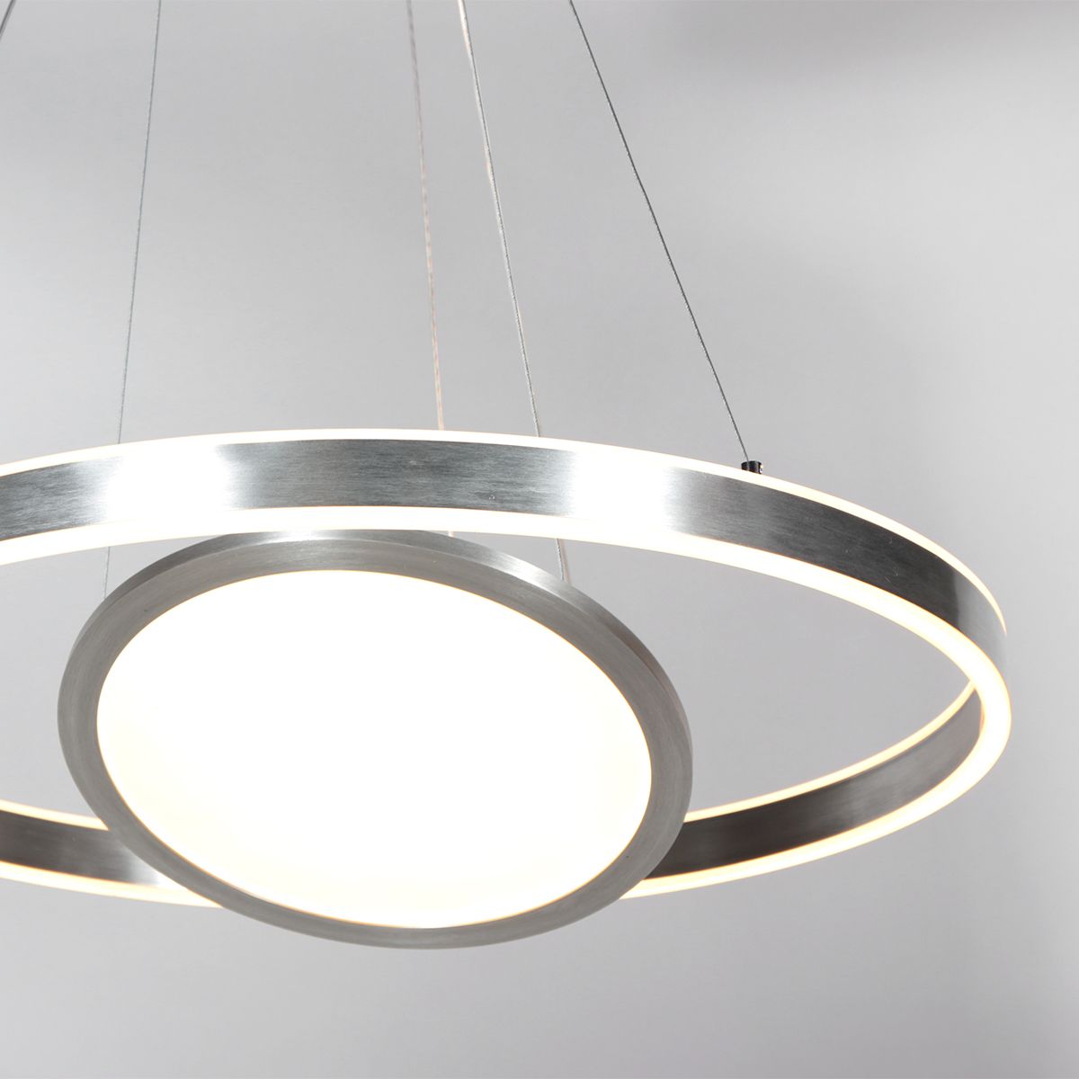 Lampe suspension acier - 3 lumières - Ringlux