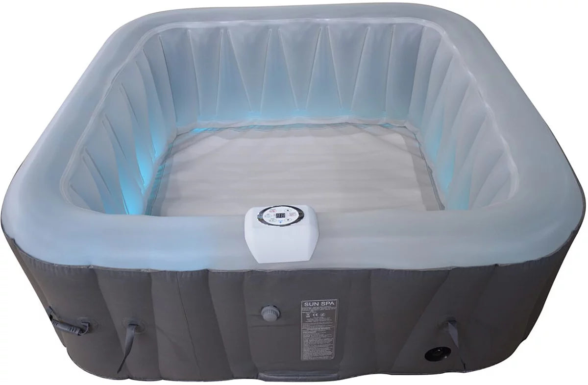Spa gonflable 6 places carré - Bandeau LED inclus - Dimensions : 185 x 185 cm