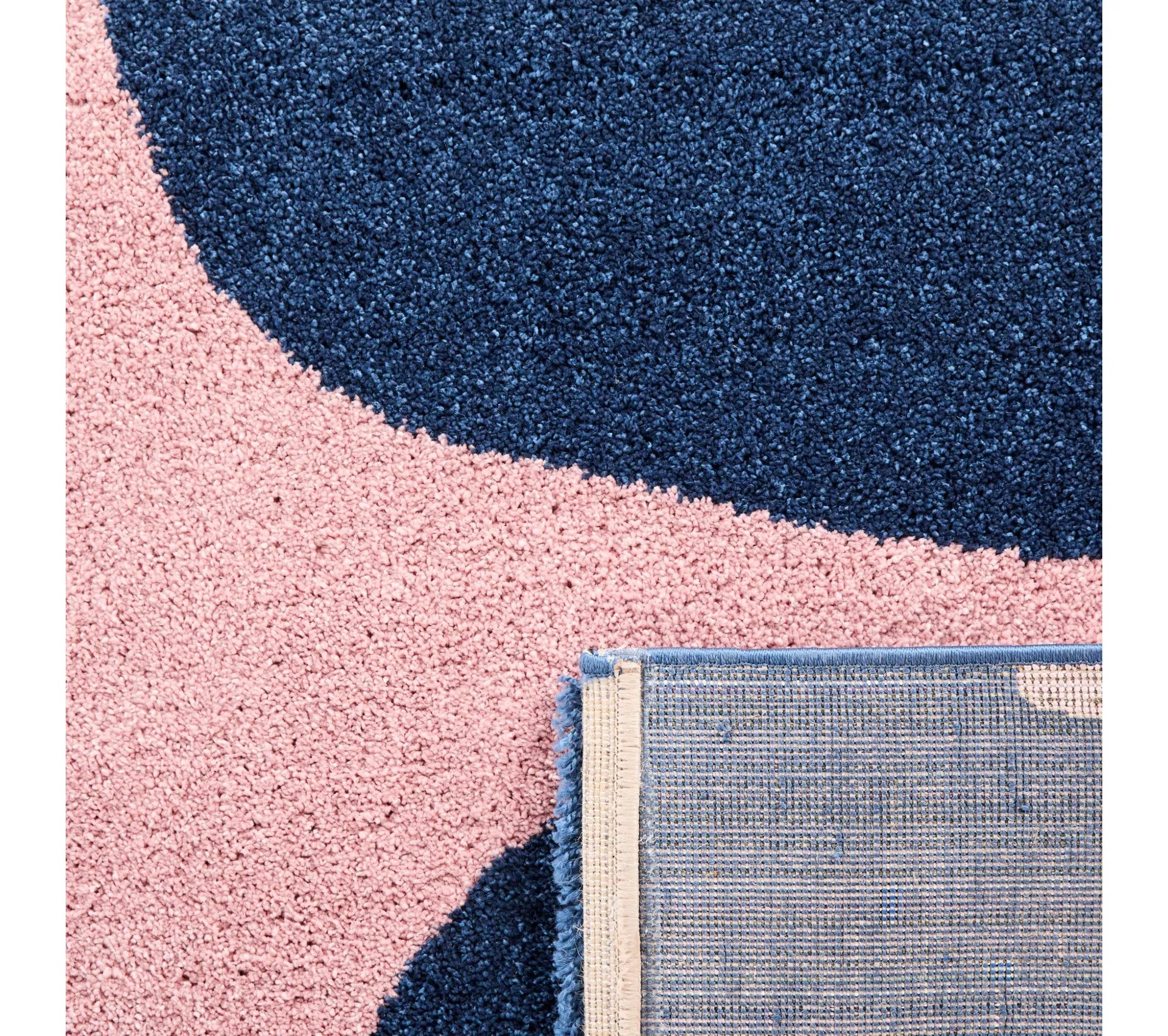 Tapis intérieur à poils longs - motifs fleurs - Groovy - Bleu