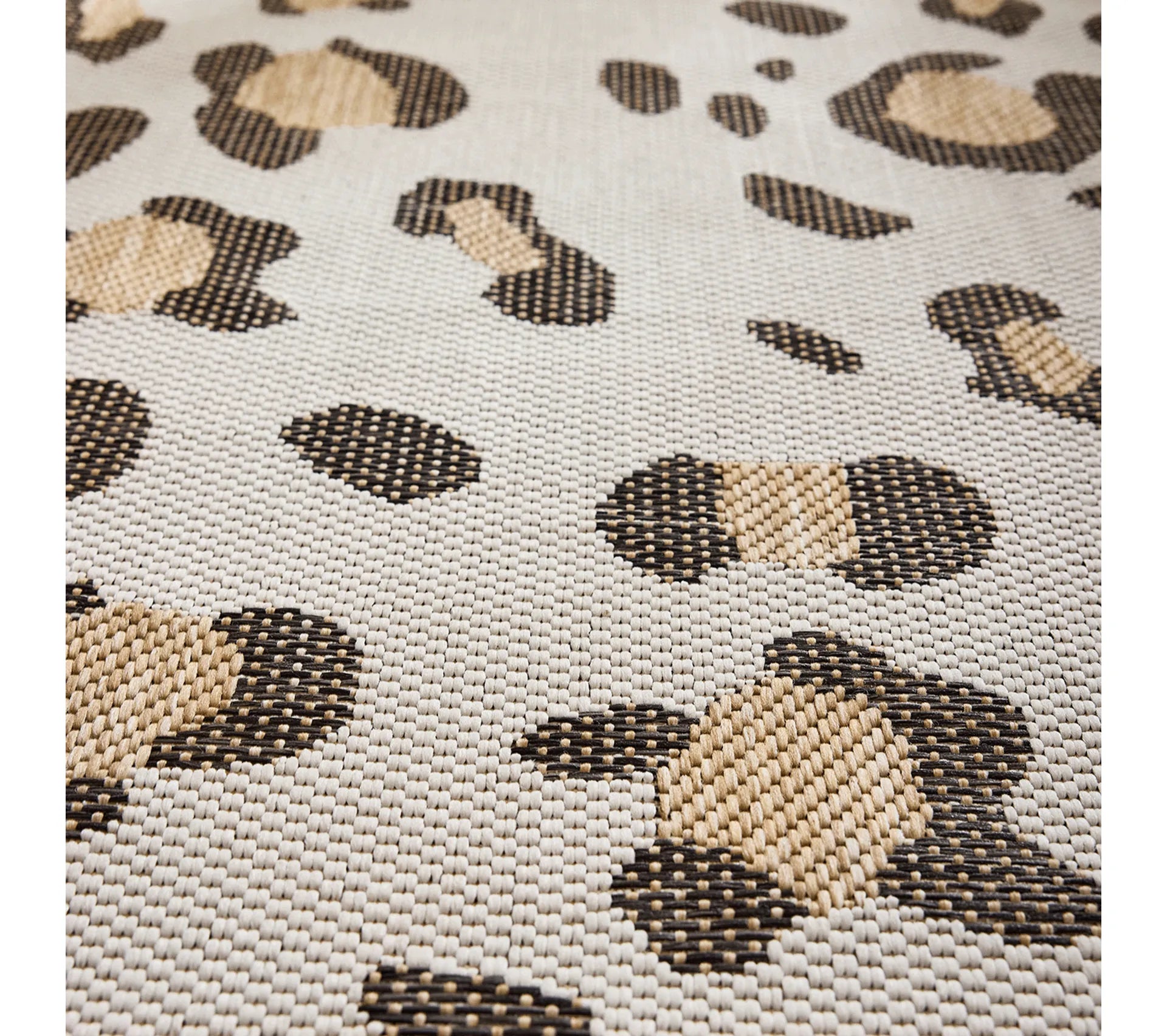 Tapis d'intérieur/extérieur - Motif léopard - Savanna - Crème