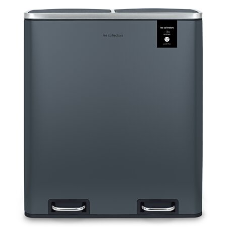 Poubelle de tri 2 x 30L - Gris foncé