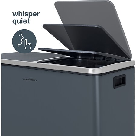 Poubelle de tri 2 x 30L - Gris foncé