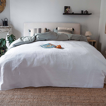 Couvre-lit Compas blanc cassé - Coton