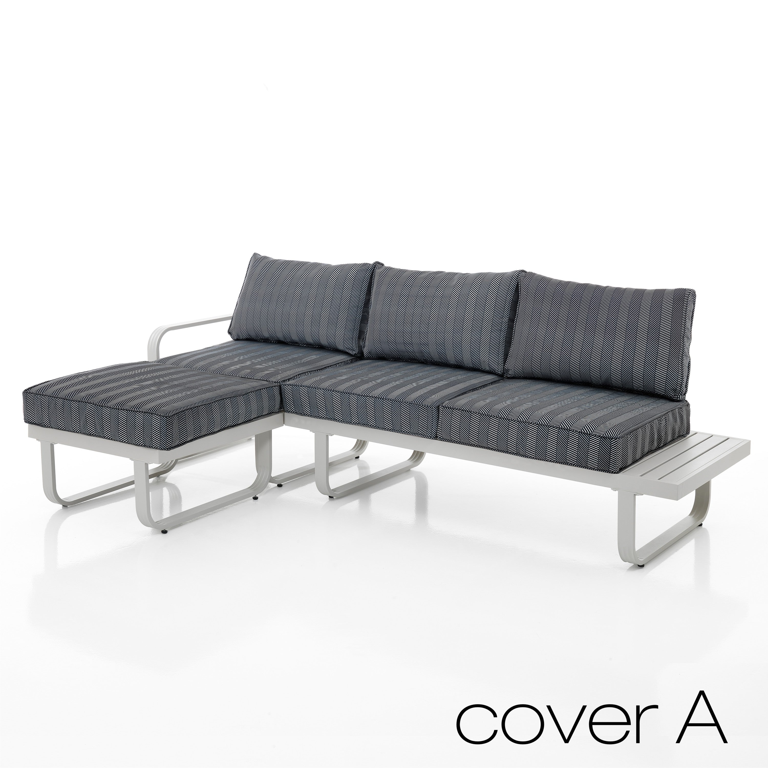 Canapé 3 places avec pouf d'extérieur