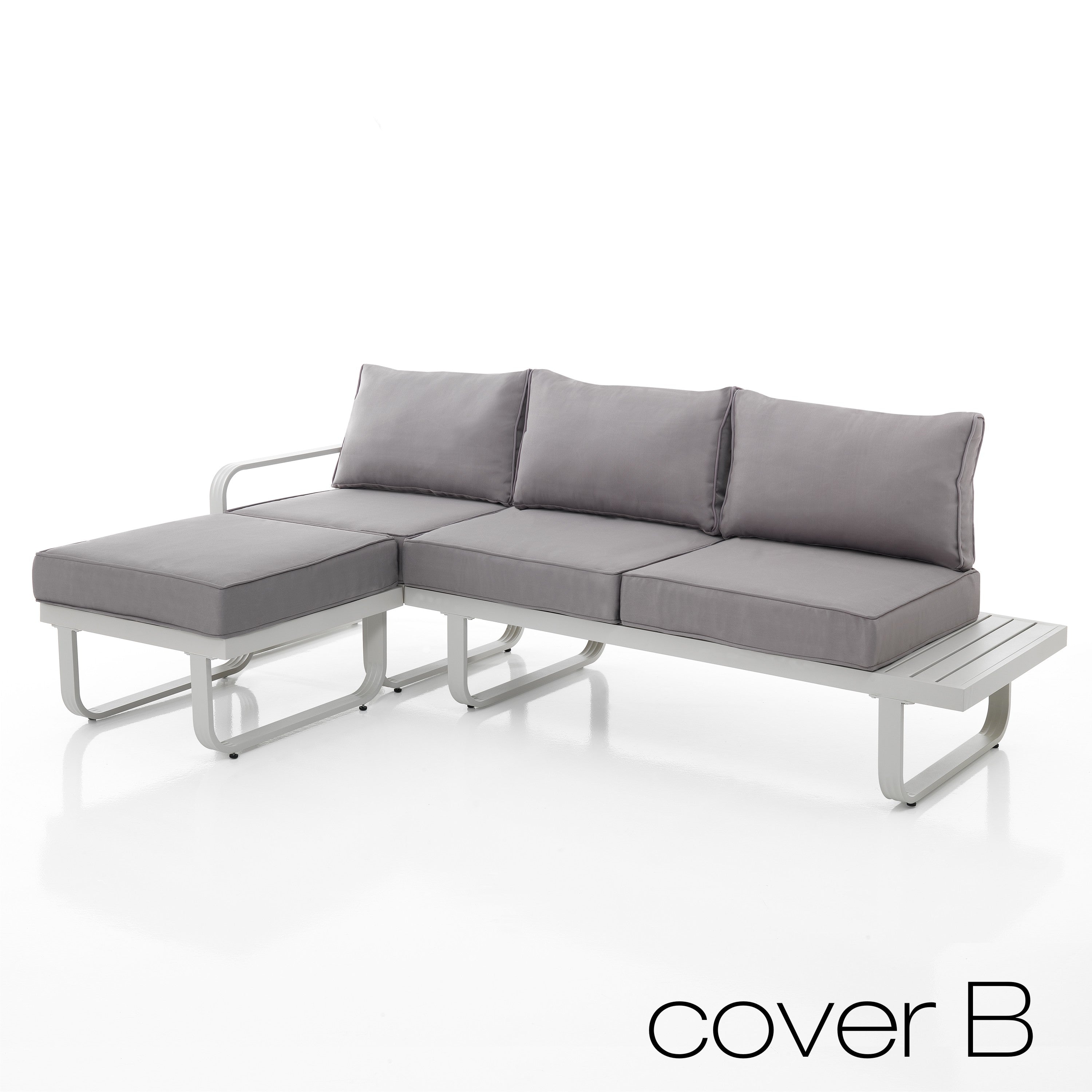 Canapé 3 places avec pouf d'extérieur