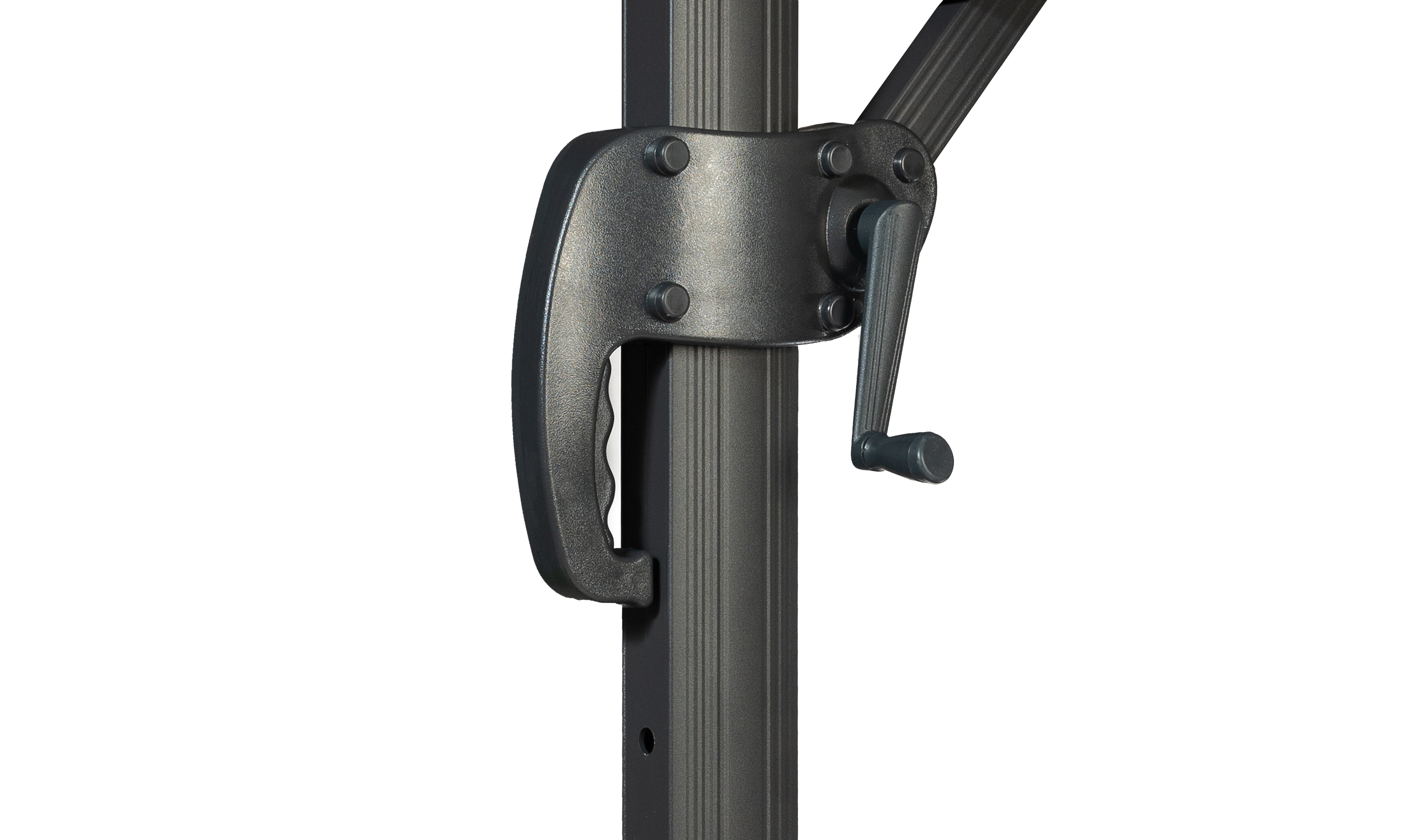 Parasol 360° carré gris 3m avec housse