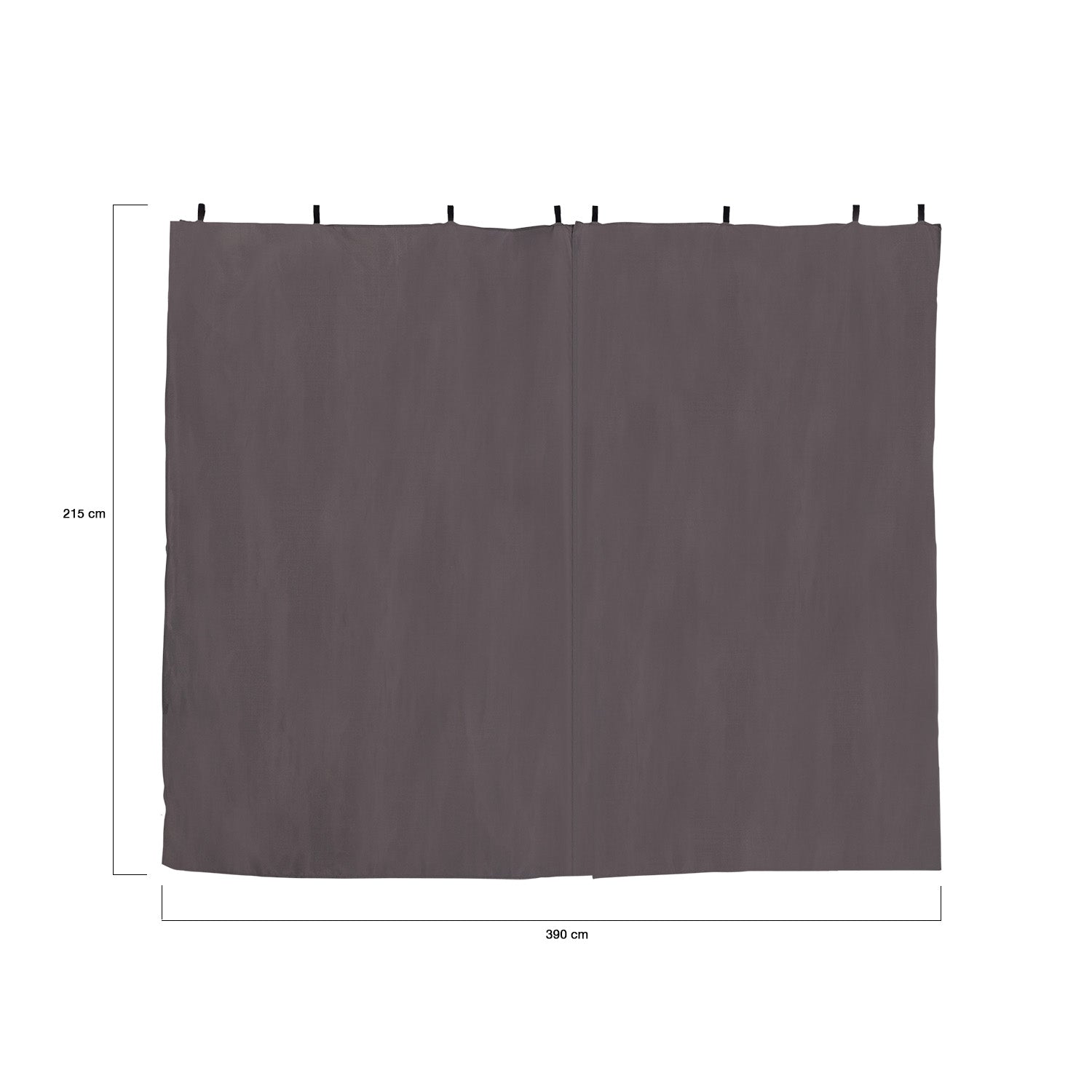 Rideaux universels pour pergola gris avec tringle 4m - lot de 2