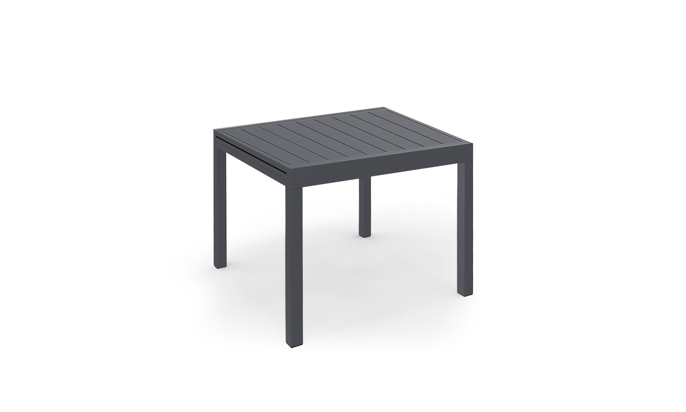 Table de jardin extensible en polywood 90-180cm gris anthracite