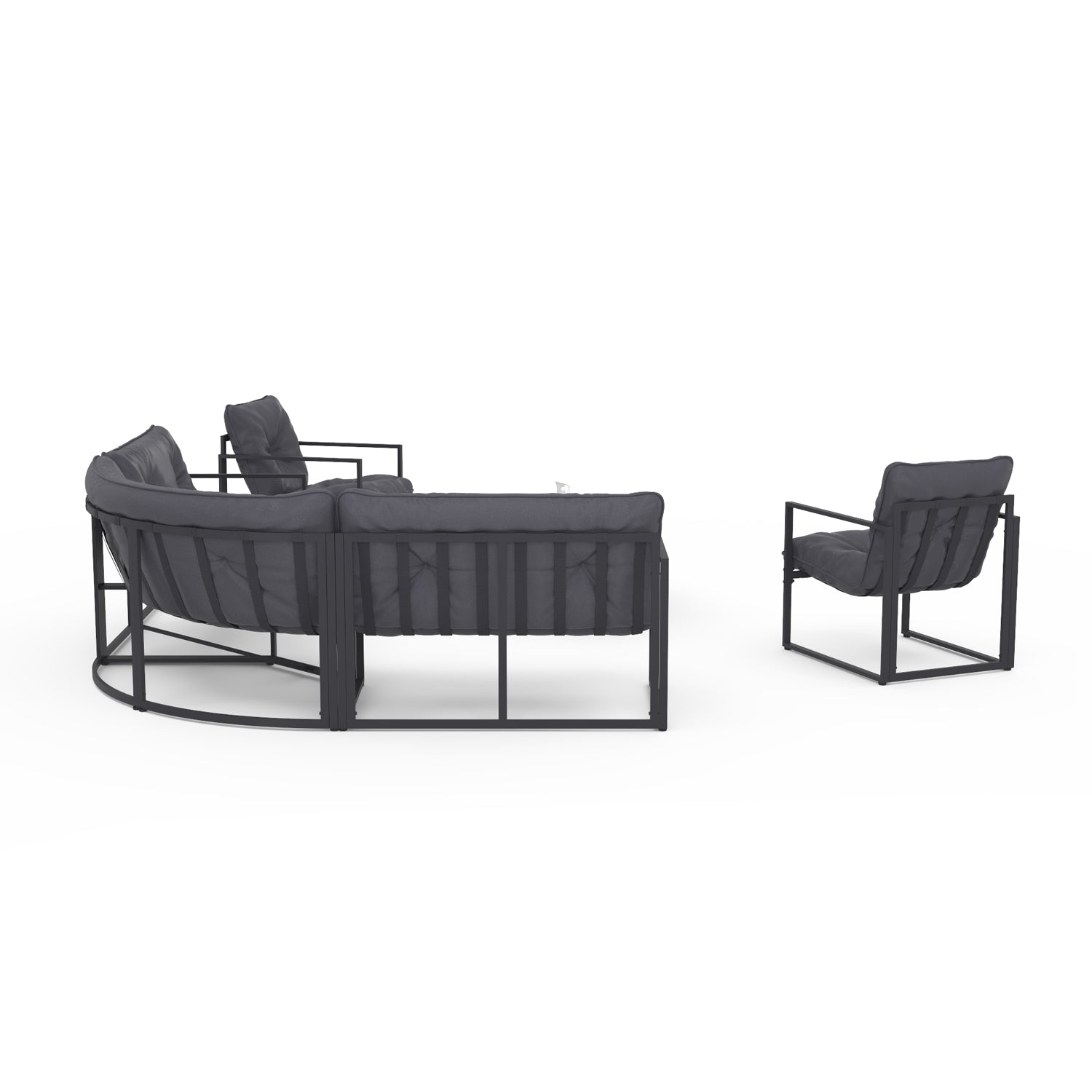 Salon de jardin d'angle Tropéa 8 places en métal et cordage gris