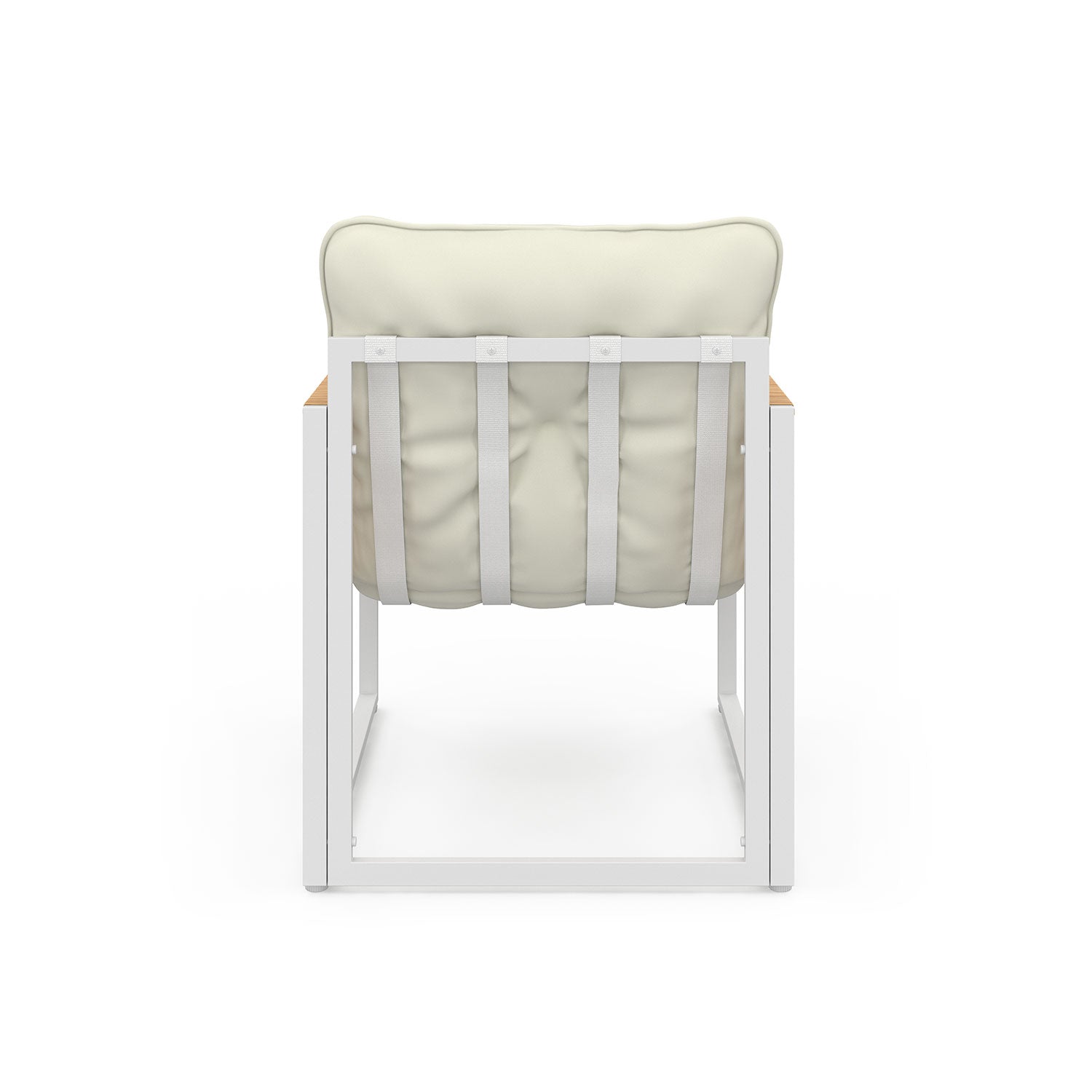 Salon de jardin Ozéa 4 places en métal blanc et cordage