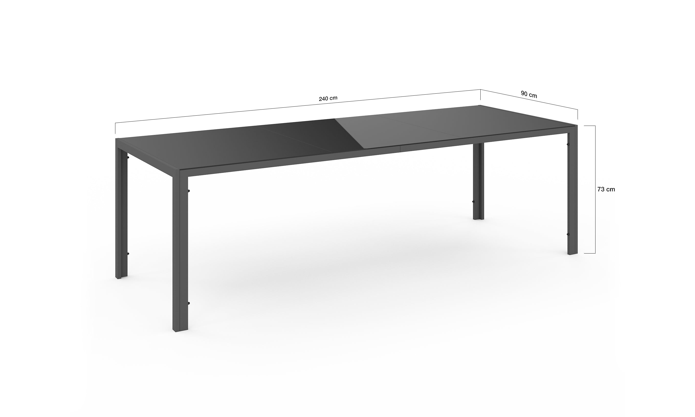 Table de jardin Formentera en verre trempé 240cm