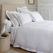 Housse de couette - 140x200cm - Dolly - satin de coton brodé - blanc