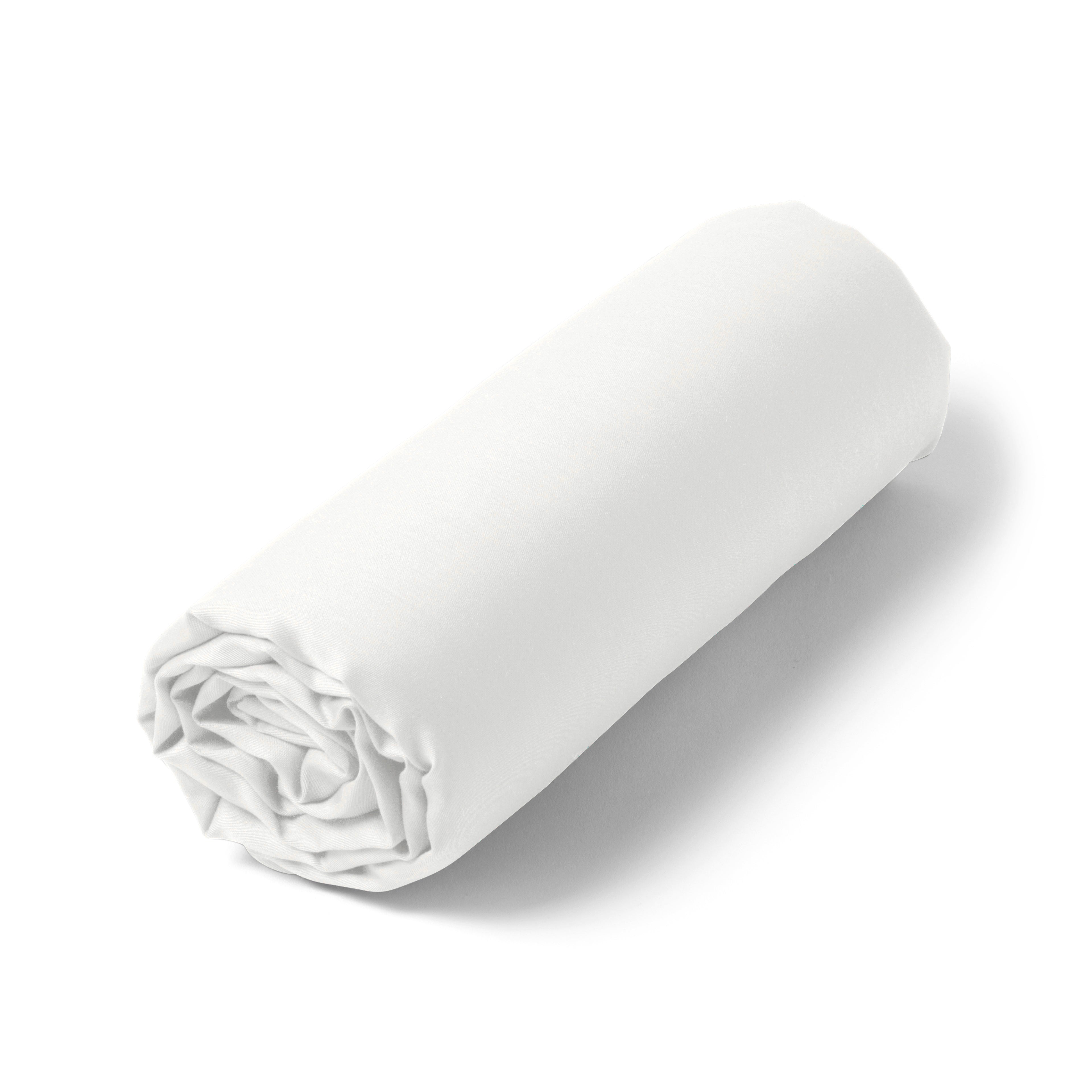 Drap housse blanc - 140x190cm - satin de coton