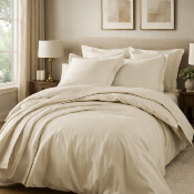 Drap housse ivoire - 160x200cm - satin de coton