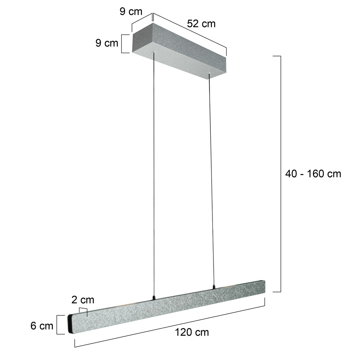 Lampe suspension acier - Fluxy