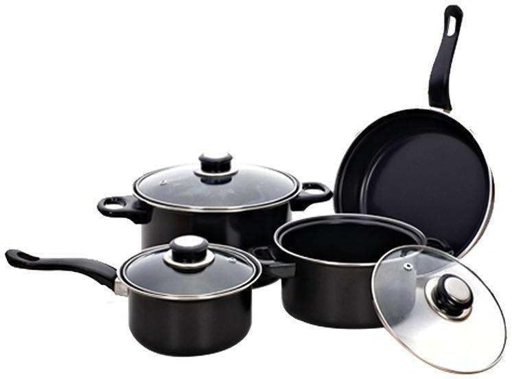 Batterie de cuisine 13 pièces avec cuillière Noire Herzberg