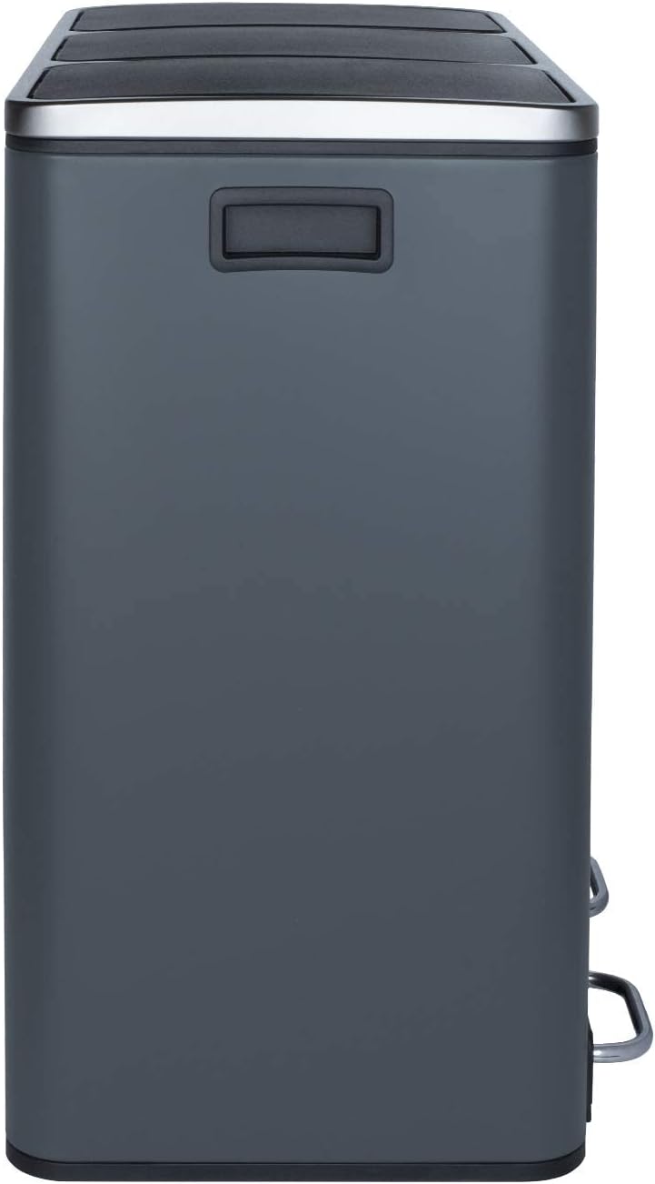 Poubelle de tri 3 x 18L - édition gris foncé