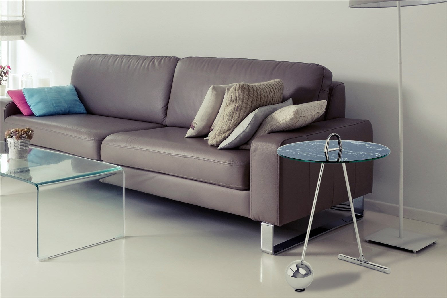 Table d'appoint argent noir - Pendulum
