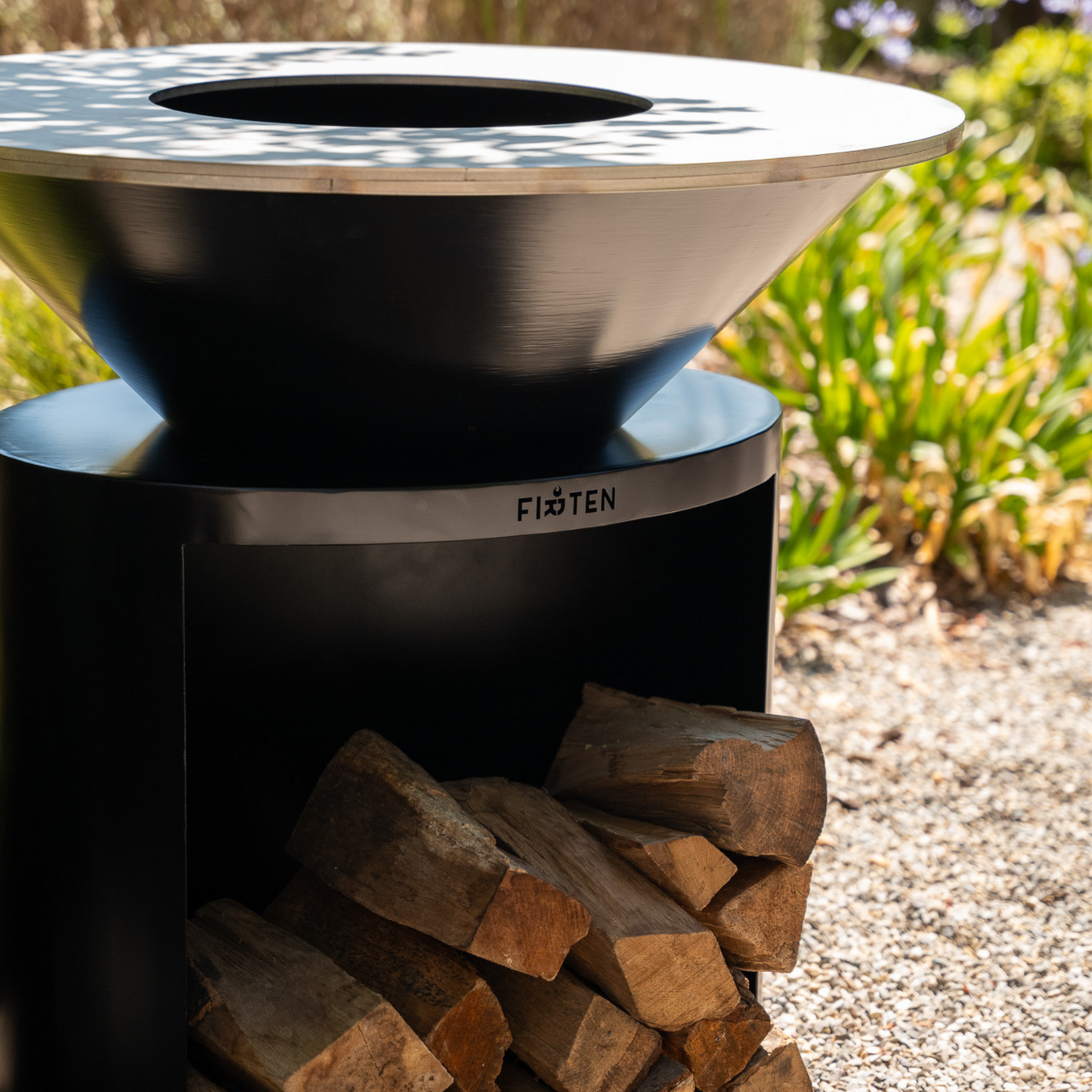 Brasero plancha Ellipse 80 thermolaqué noir plaque inox