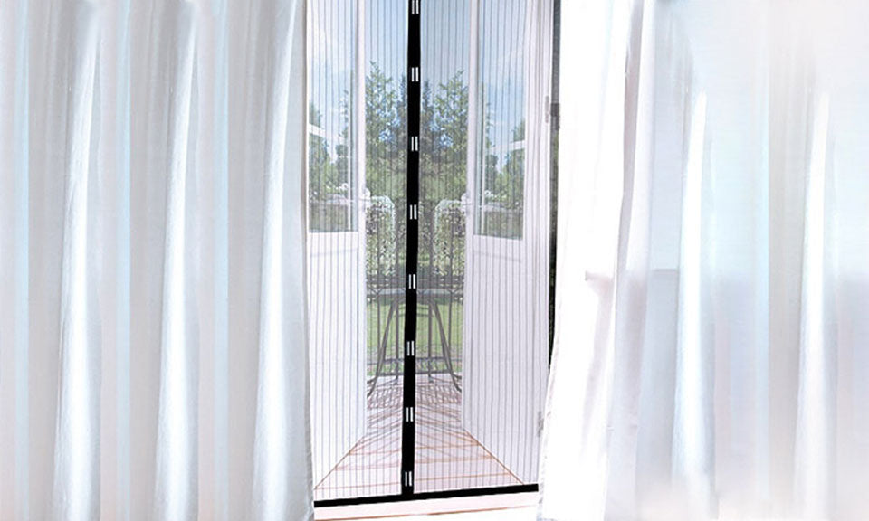 Moustiquaire magnétique anti-insectes pour porte avec fermeture aimantée