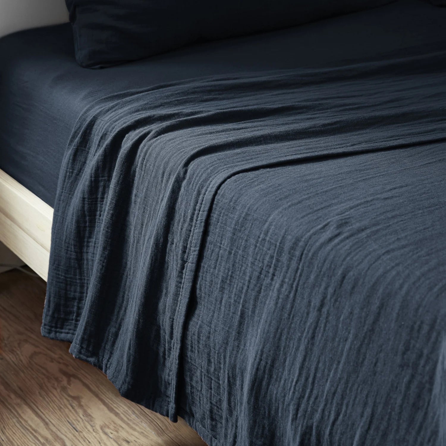 Drap plat Gaze de coton Minuit