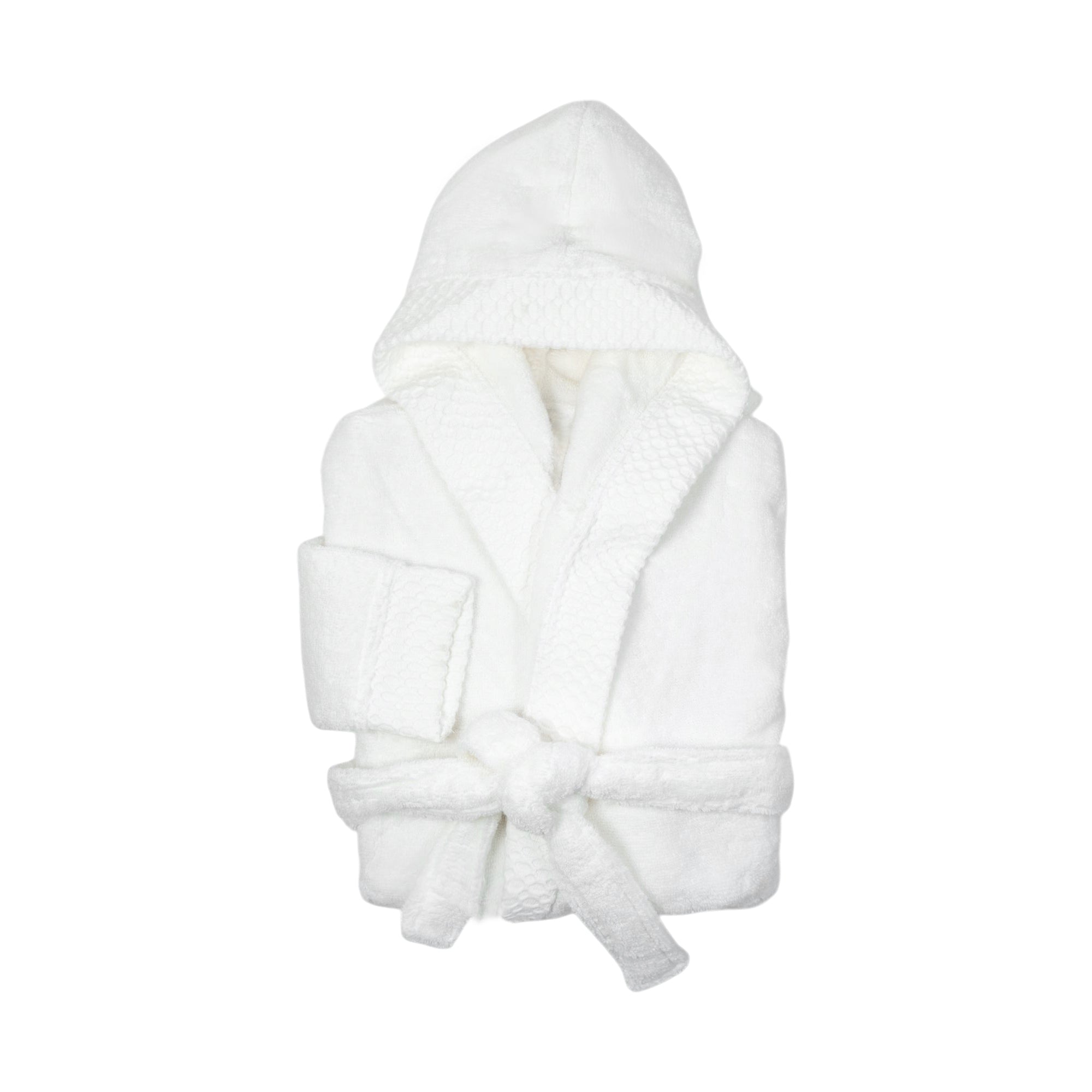 Peignoir de bain enfant uni - 8/10 ans - blanc