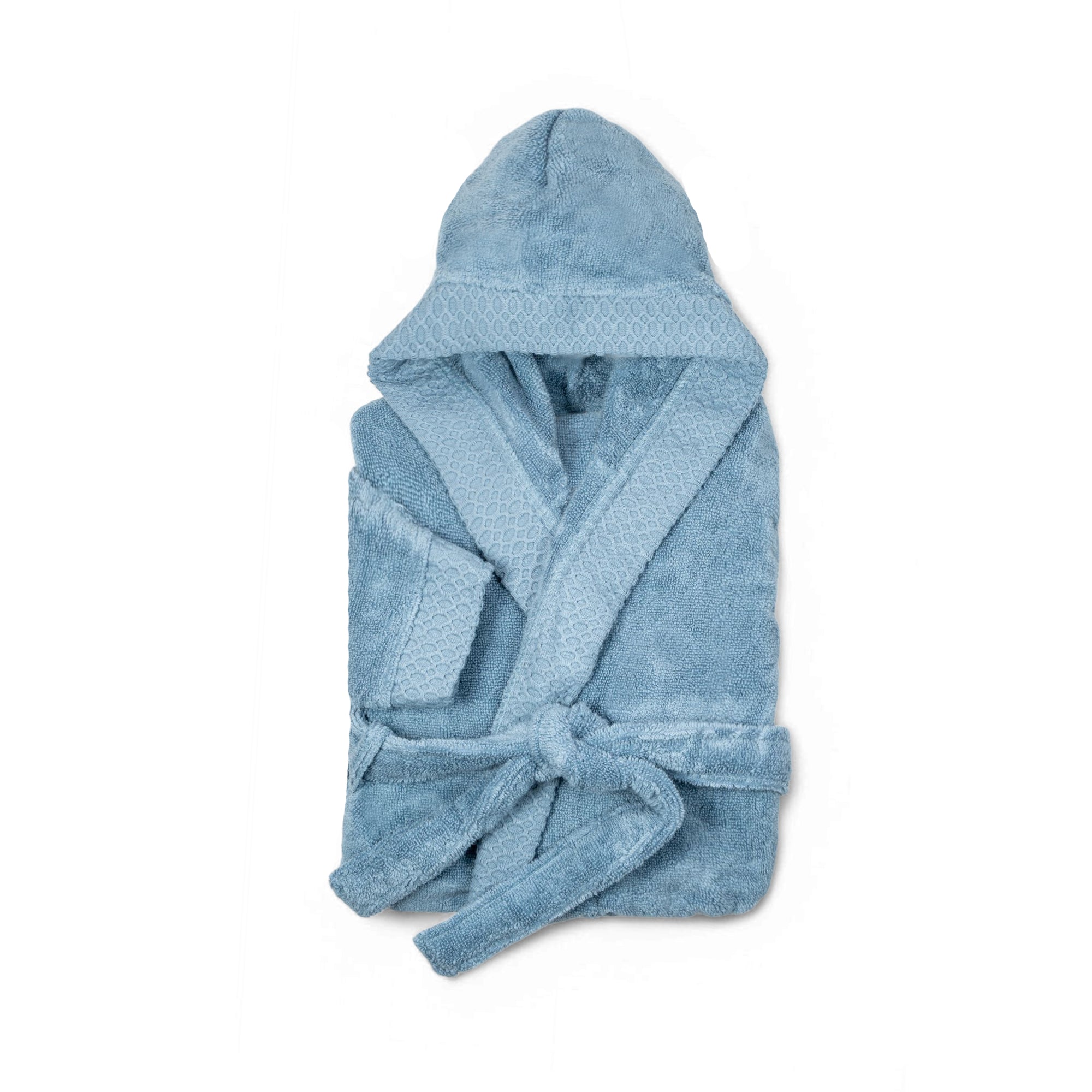 Peignoir de bain enfant uni - 12/14 ans - acier
