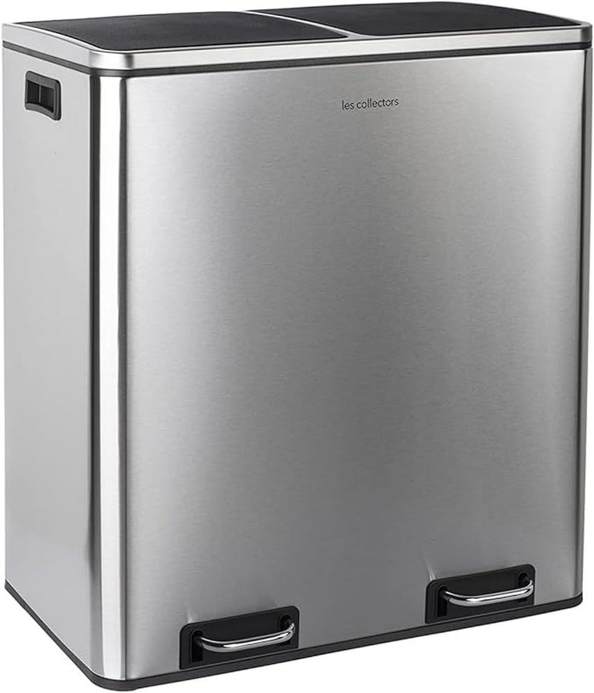 Poubelle de tri 2 x 30L - inox