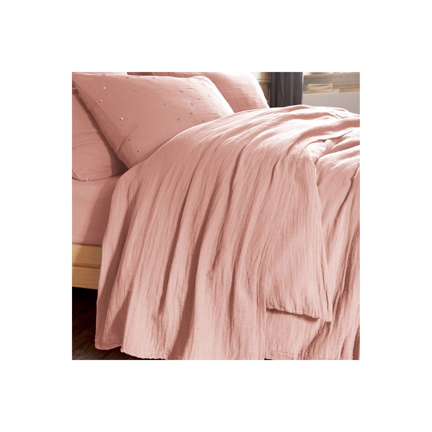 Drap plat Gaze de coton Rose