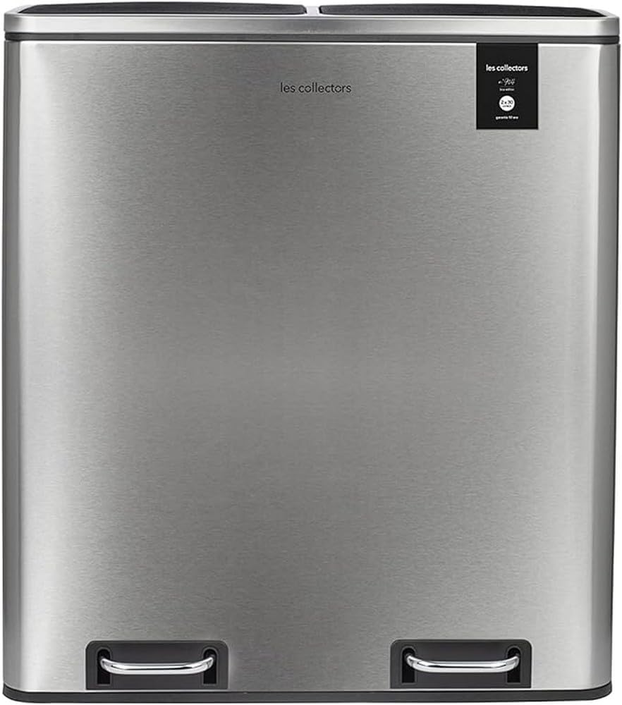 Poubelle de tri 2 x 30L - inox