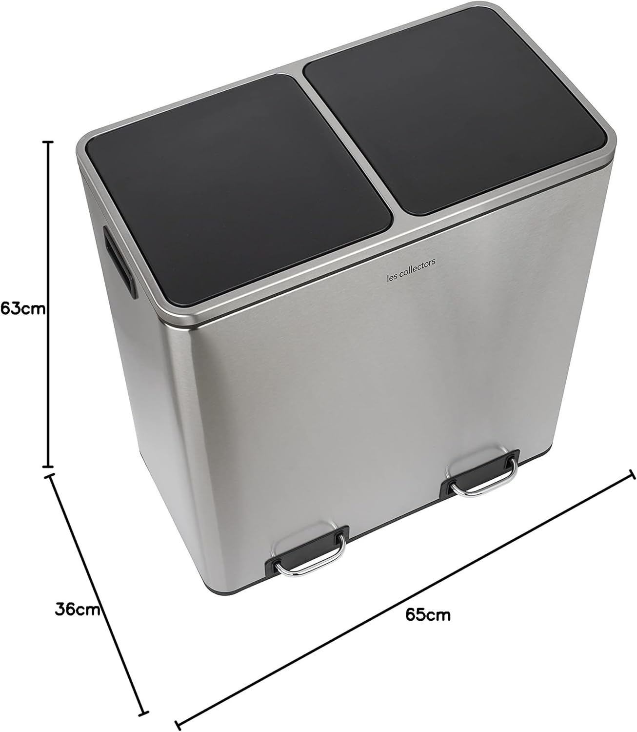 Poubelle de tri 2 x 30L - inox