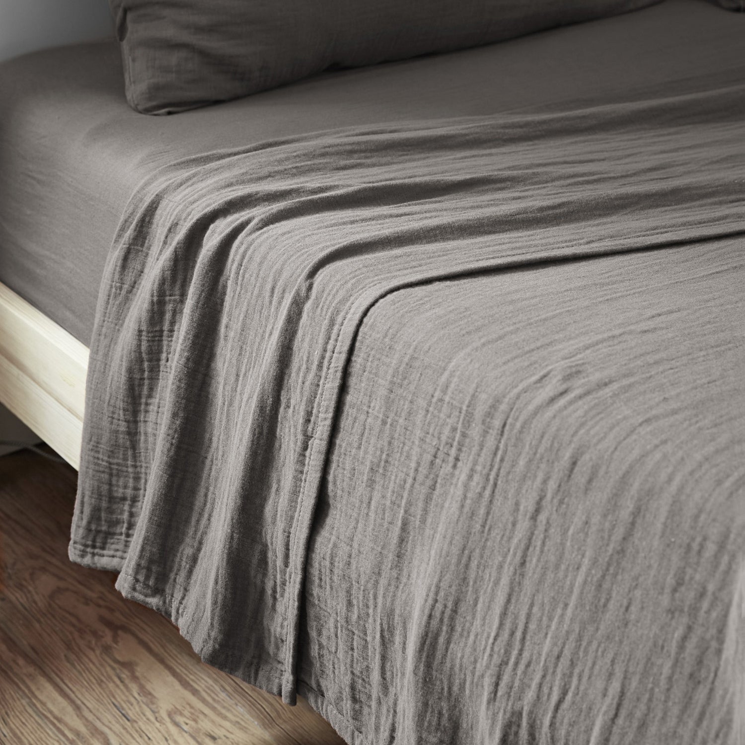 Drap plat Gaze de coton Granit