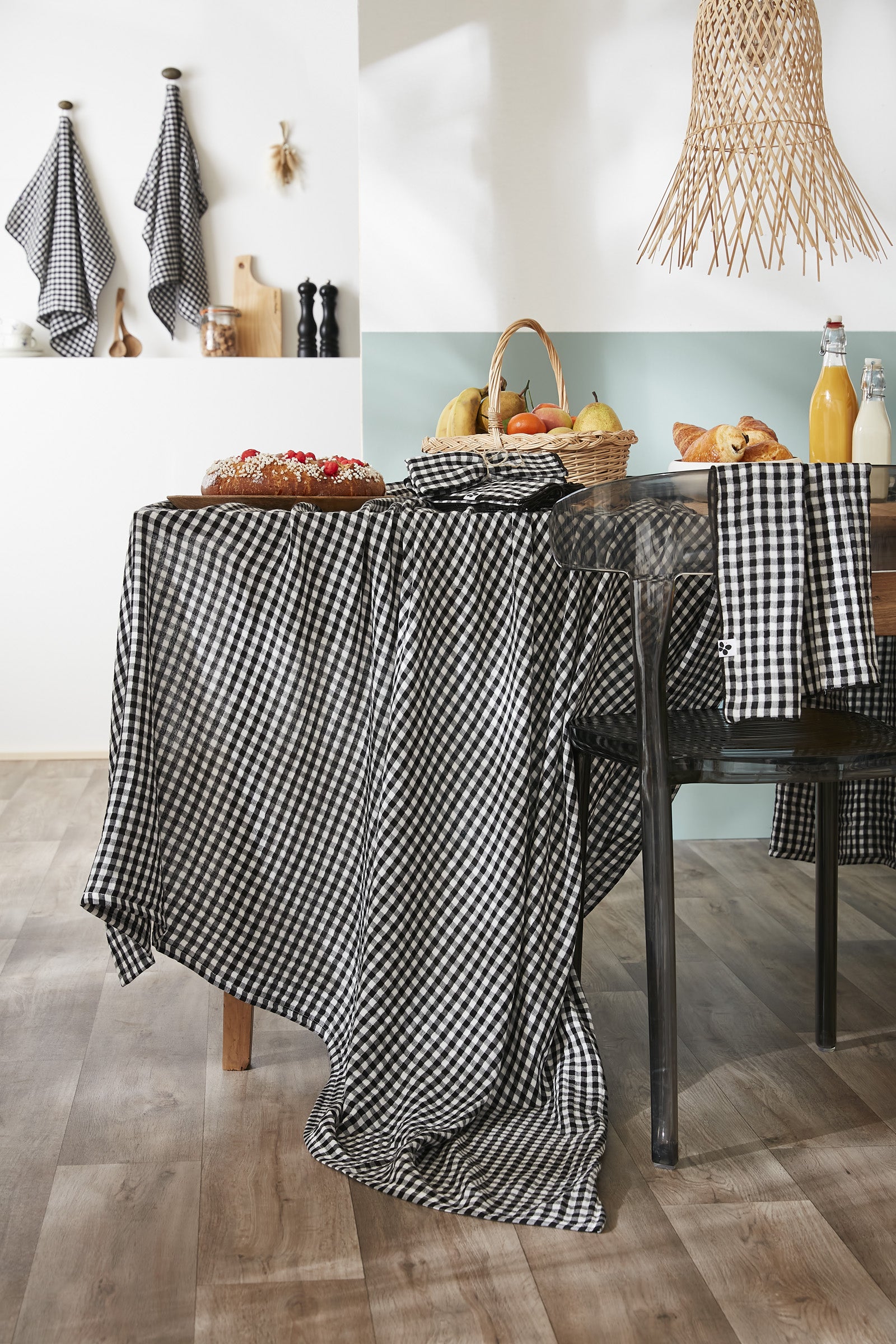 Nappe rectangle 150 x 350 cm Gaze de coton tissée teinte VICKIE Truffe