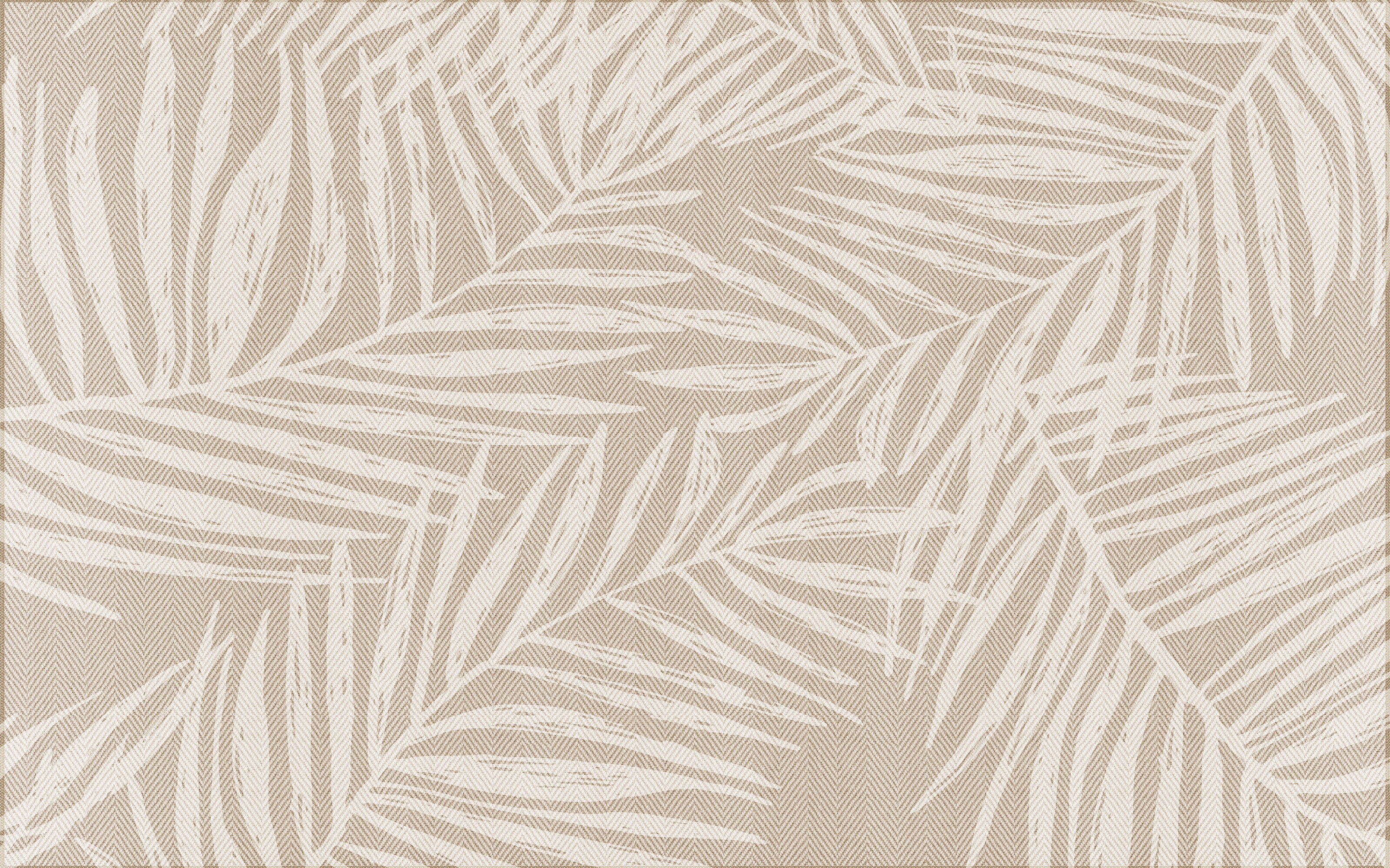 Tapis adhésif en vinyle pour intérieur / extérieur – Feuilles beiges