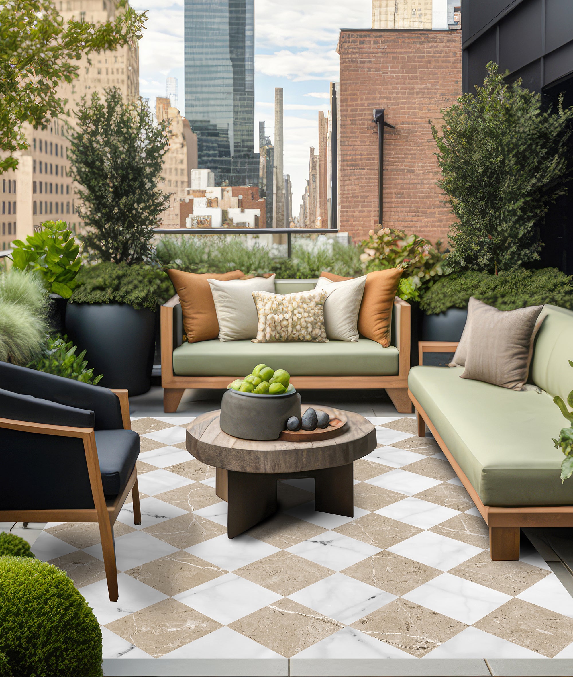 Tapis adhésif en vinyle pour intérieur / extérieur – Gadir Sepia