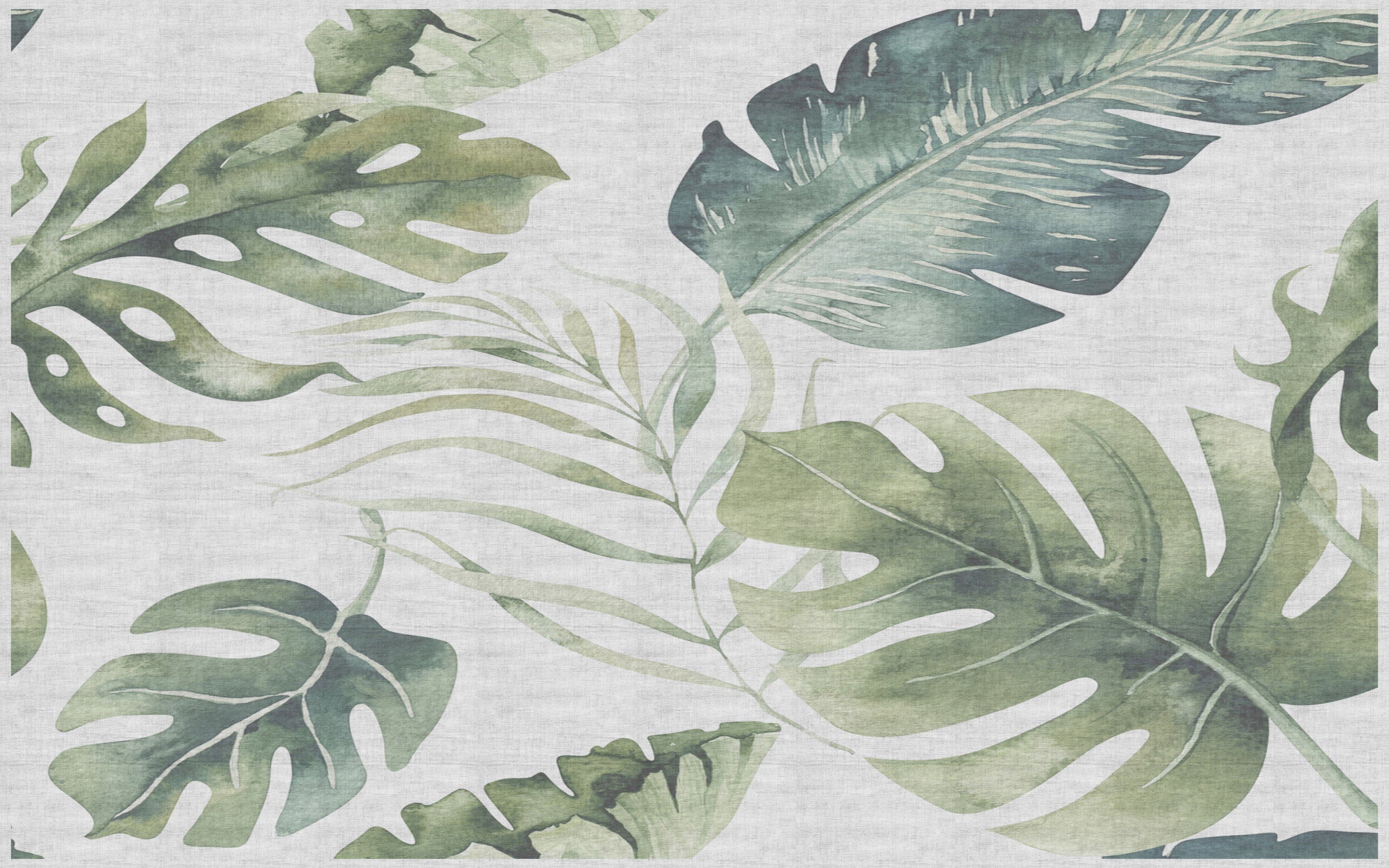 Tapis adhésif en vinyle pour intérieur / extérieur – Gadir Sepia - Nature feuilles vertes