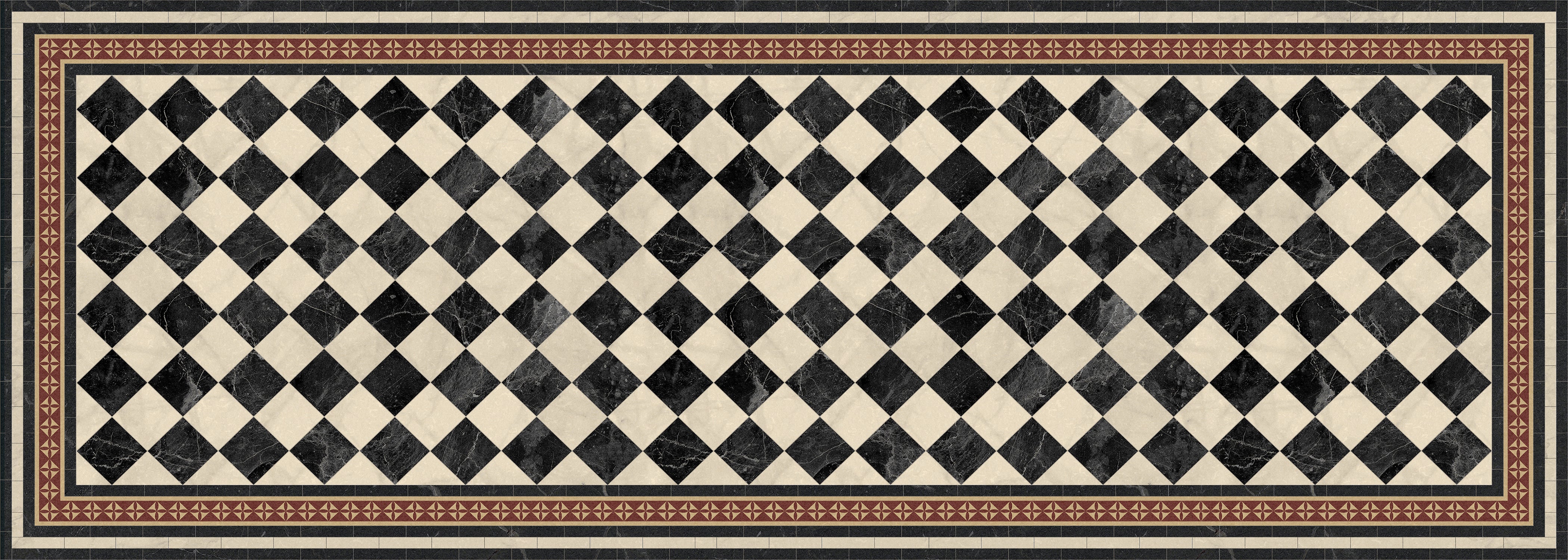 Tapis adhésif en vinyle pour intérieur / extérieur - Motif damier