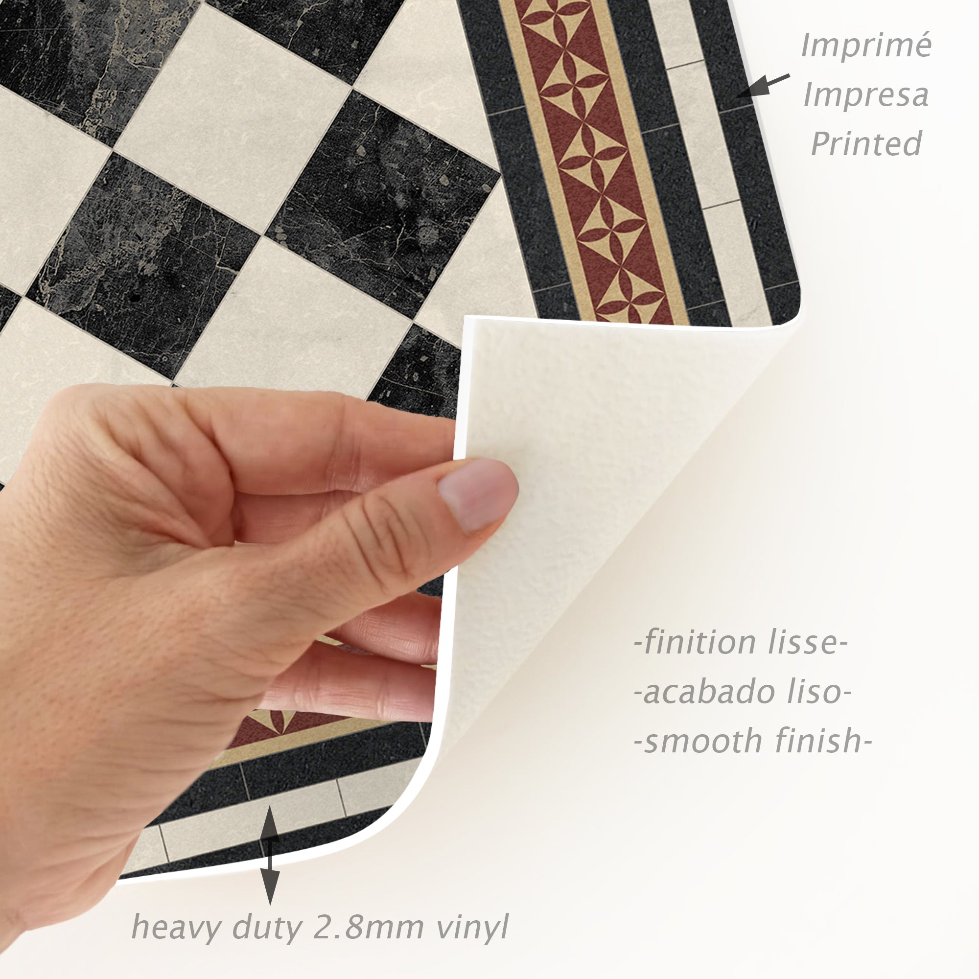 Tapis en vinyle pour intérieur / extérieur - Motif damier