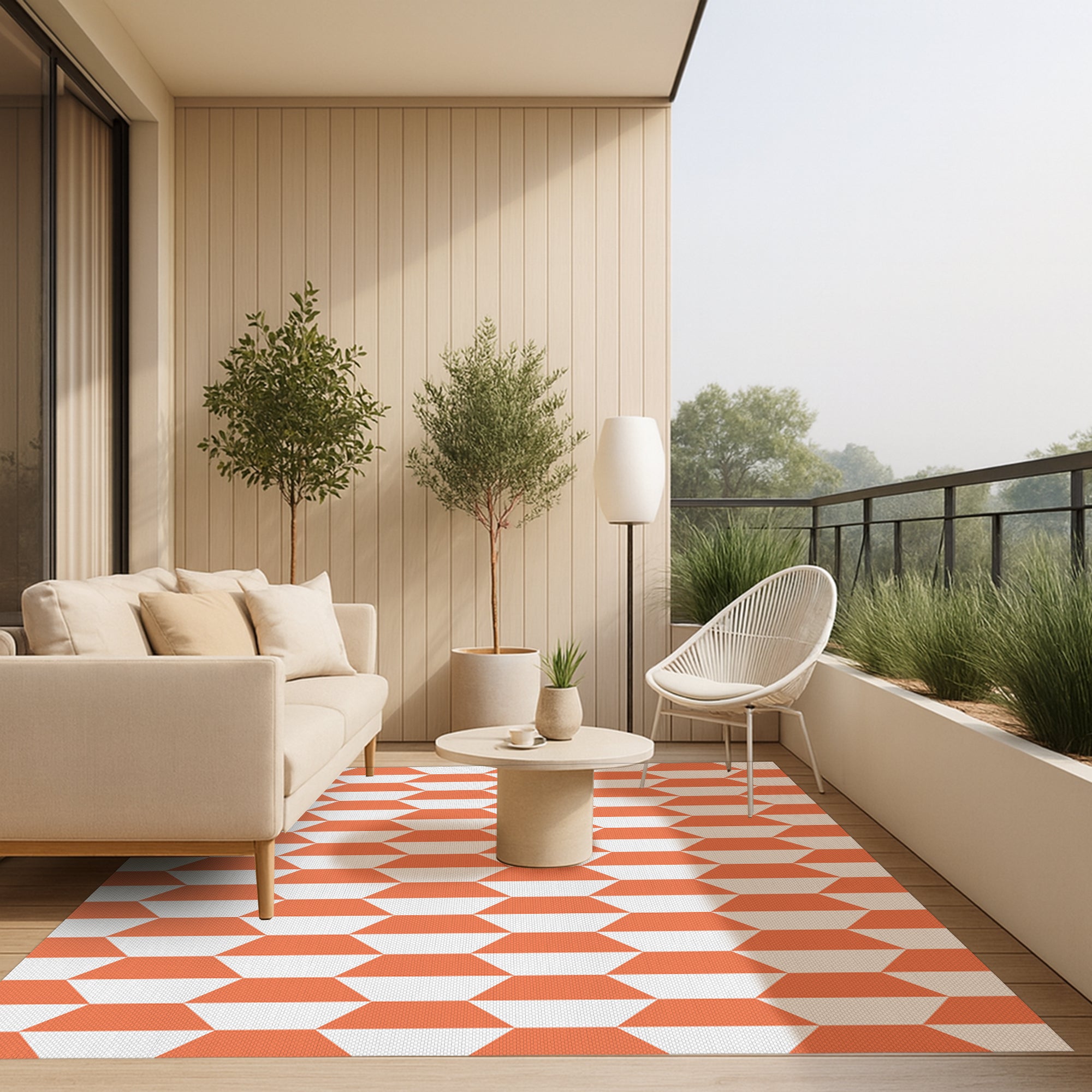 Tapis adhésif en vinyle pour intérieur / extérieur - Hexa Terracotta