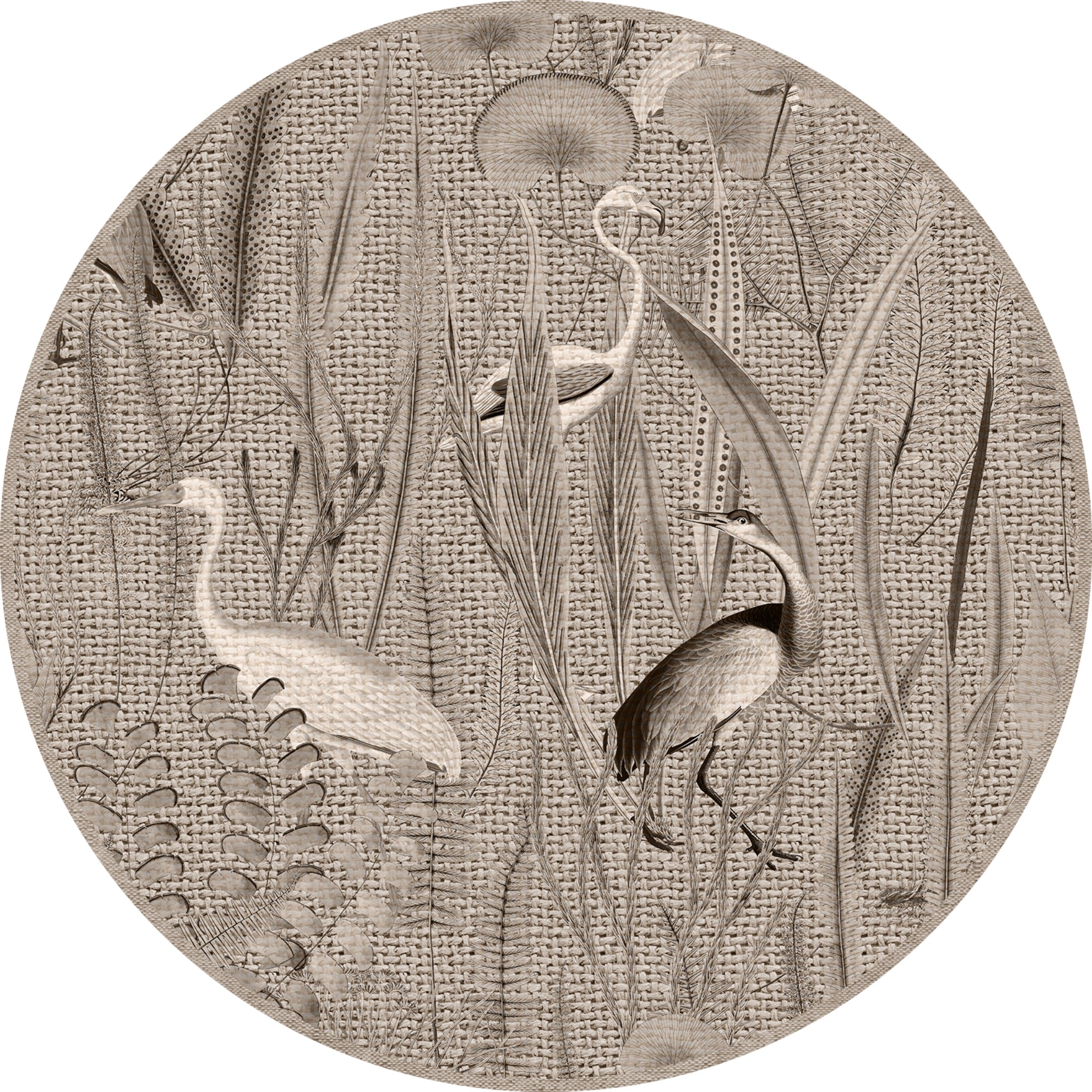 Tapis adhésif en vinyle pour intérieur / extérieur - Motifs oiseaux jute