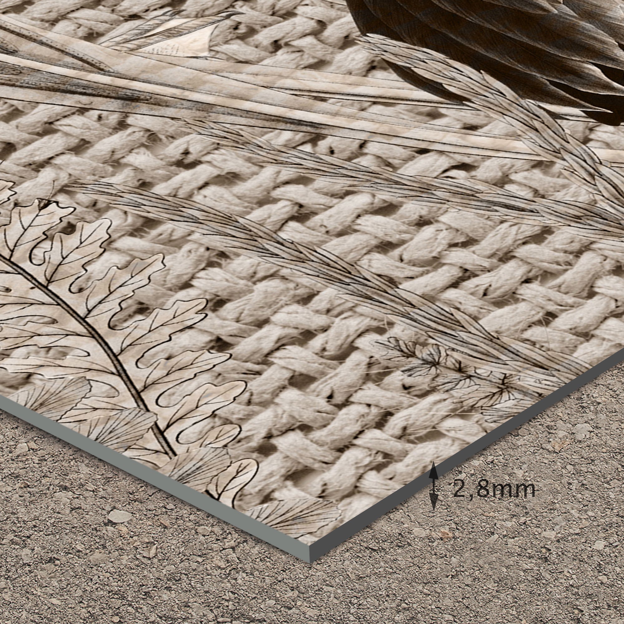 Tapis en vinyle pour intérieur / extérieur - Motifs oiseaux jute