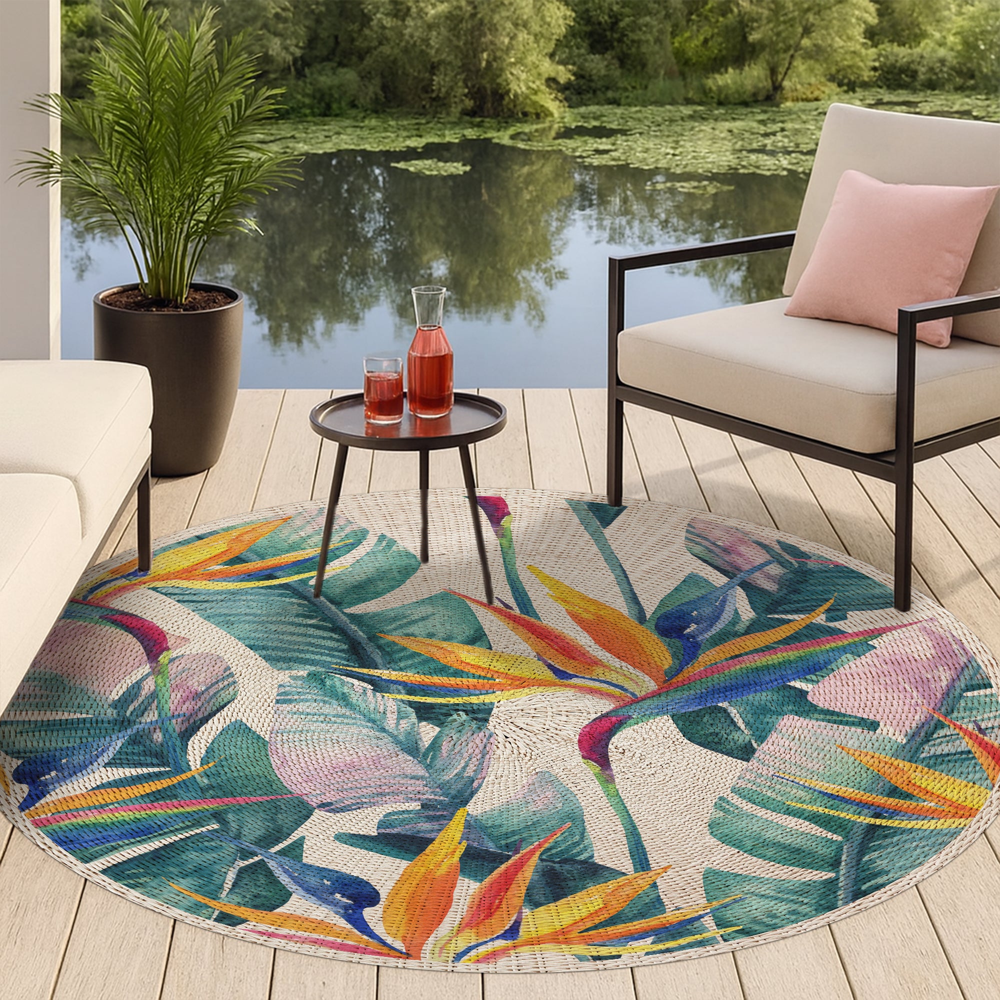 Tapis adhésif en vinyle pour intérieur / extérieur - Oiseaux de paradis
