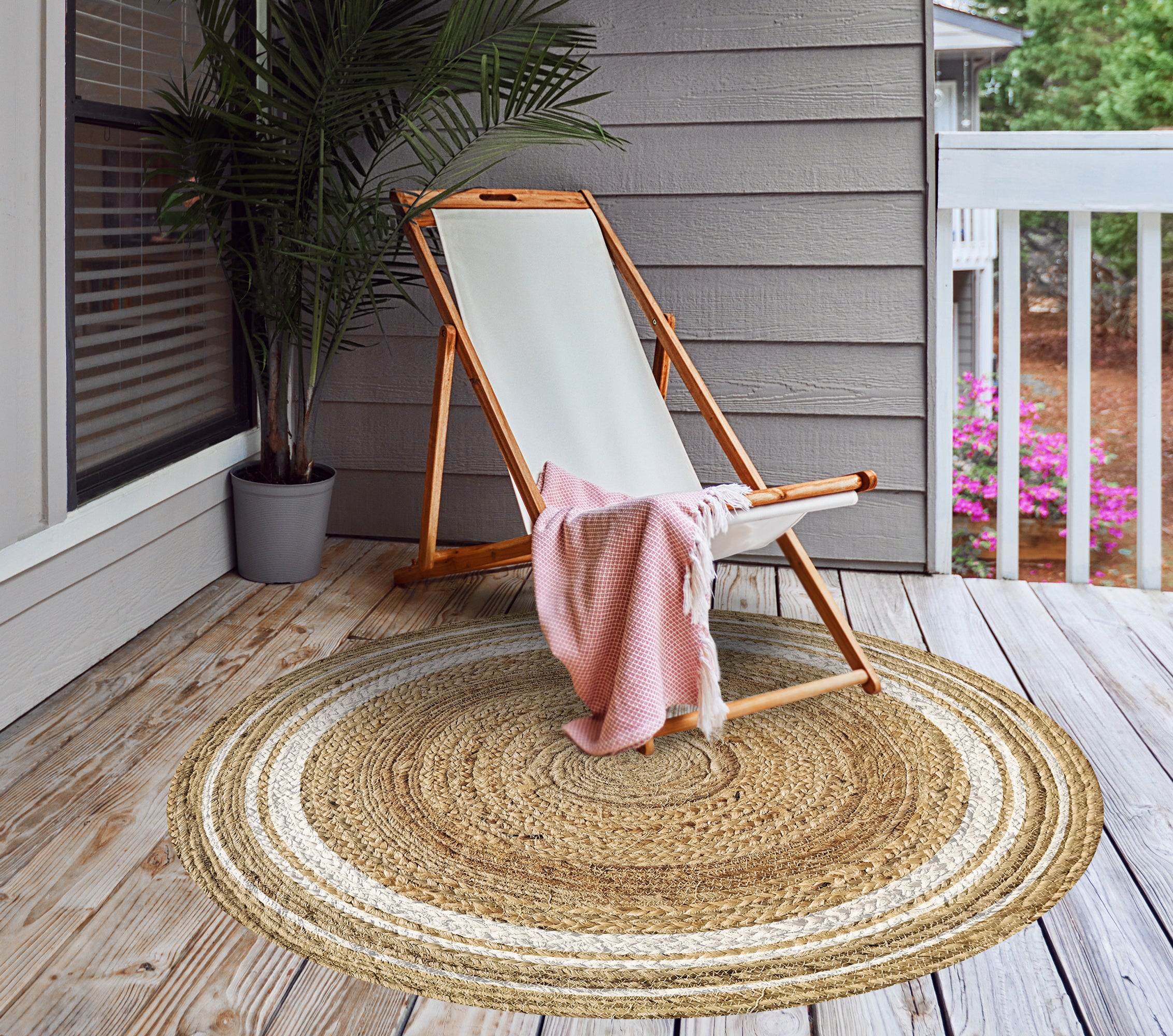 Tapis adhésif en vinyle pour intérieur / extérieur - Carthagène blanc